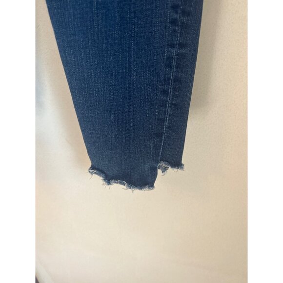 Harper Womens Medium Wash Distressed Hem Skinny Jeans With Button Closure & Pock - Picture 6 of 7